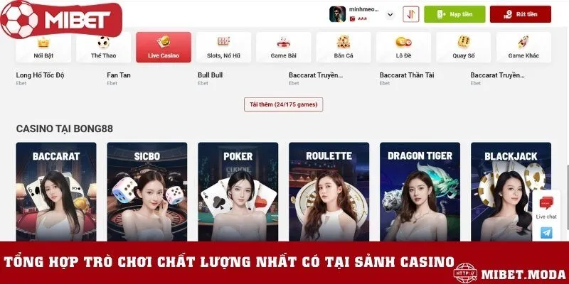 3+ trò chơi casino được yêu thích nhất