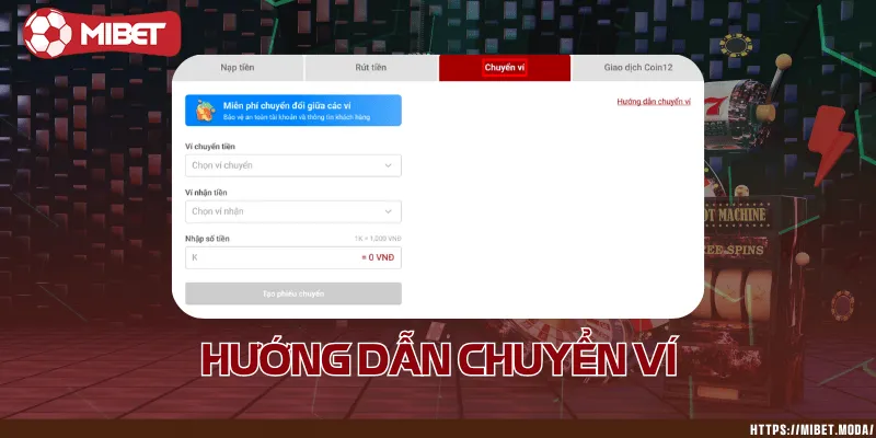 Hướng dẫn chuyển ví